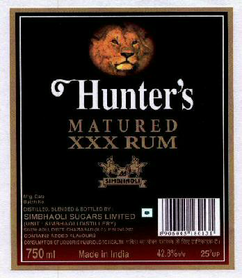 Hunter"s Matured Xxx Rum With Device Device mark 1621834 Trademark