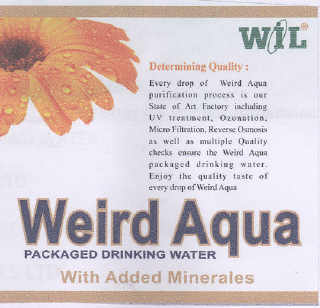 Weird Aqua Packaged Drinking Water (device) Device mark 2139450 Trademark