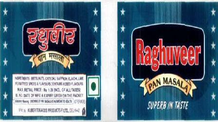 Raghuveer Pan Masala With Label Device mark 1445827 Trademark