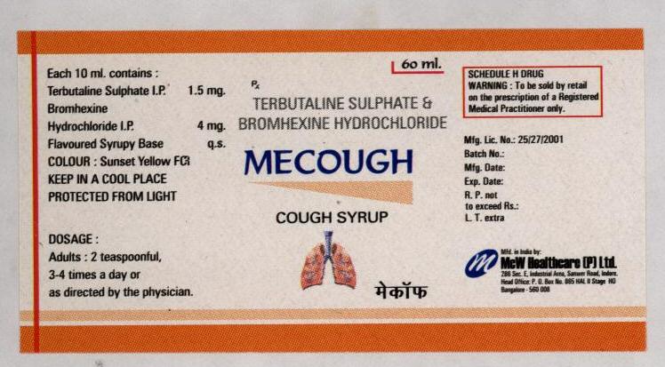 Mecough (label) Device mark 1467966 Trademark