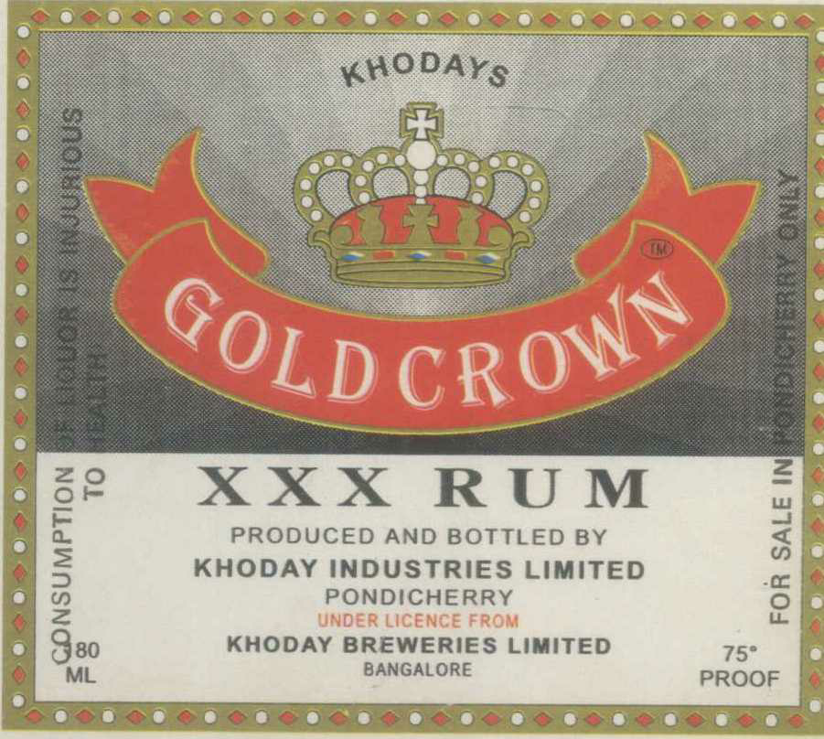 Khodays Gold Crown (label) Device mark 900918 Trademark