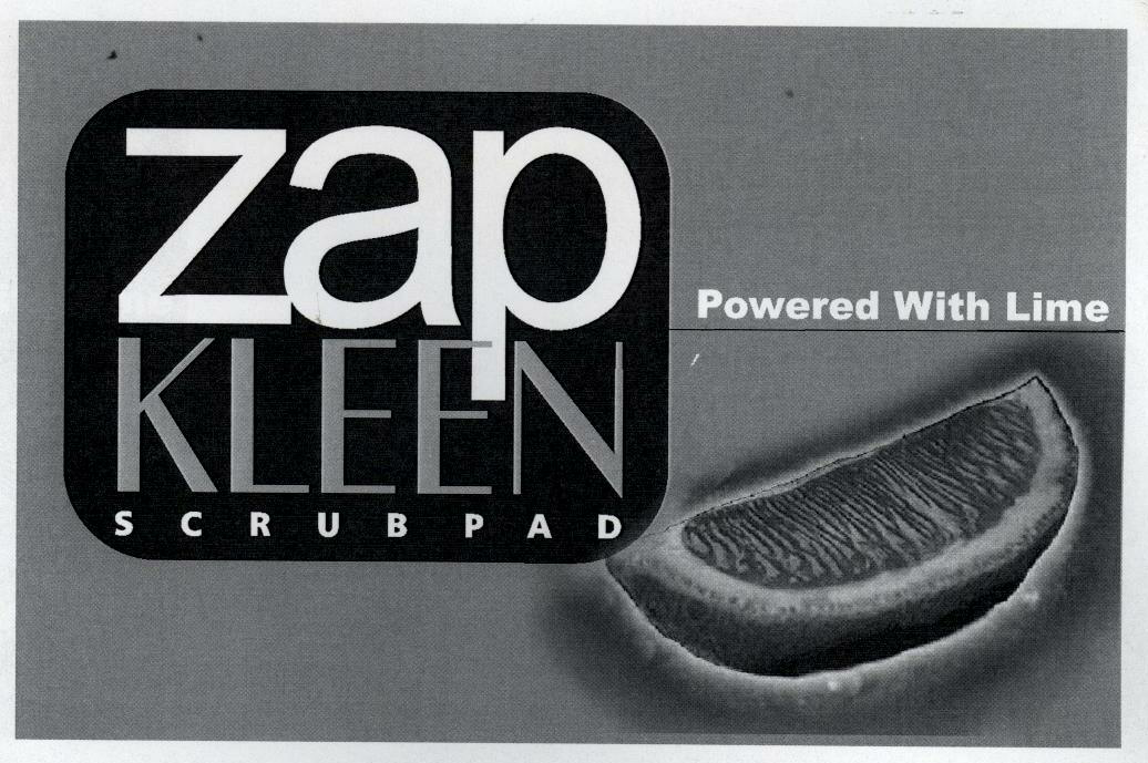 Zap Kleen Scrub Pad Powered With Lime (label) Device mark 1562469 Trademark