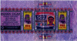 Indian Cigar 502 Pataka Biri Device mark 2338722 Trademark