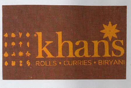Khans Rolls. Curries. Biryani Device mark 2886633 Trademark