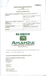 Eldeco Ananda With Label Device mark 1494310 Trademark