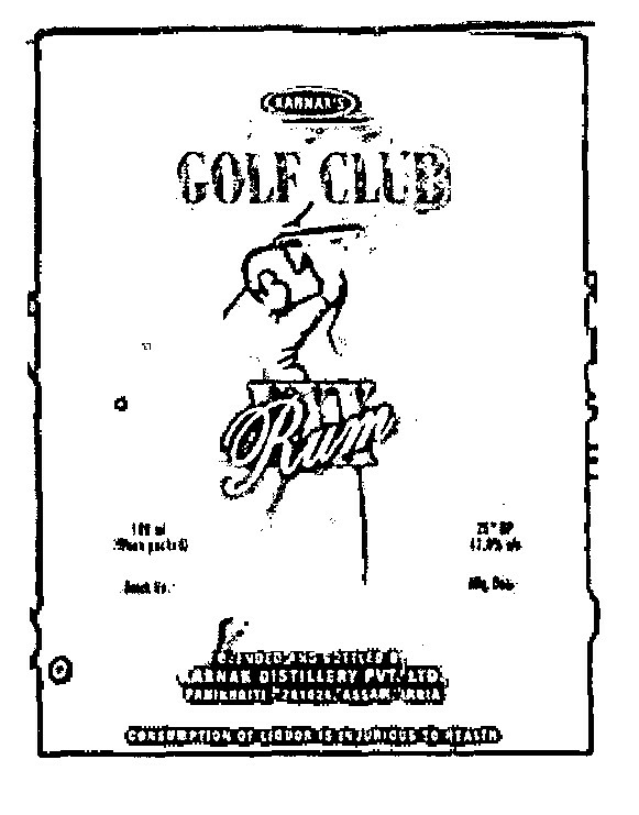 Golf Club Xxx Rum. Device mark 1035454 Trademark