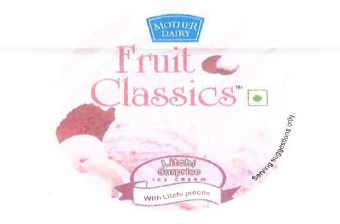 Mother Dairy Fruit Classics With Device Device mark 1309359 Trademark