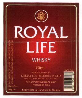 Royal Life Whisky Device mark 2926865 Trademark
