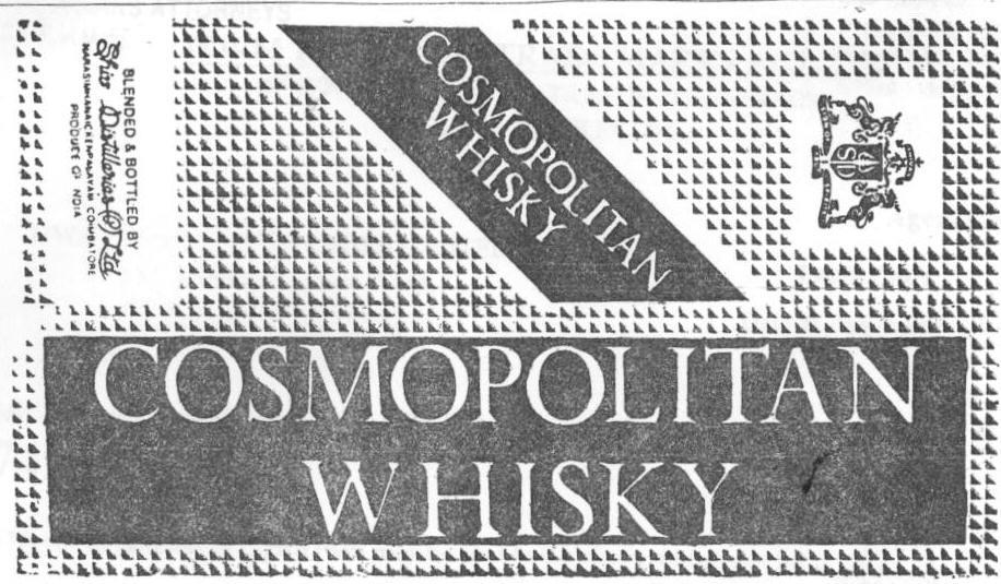 Cosmopolitan Whisky (label) Device mark 474978 Trademark