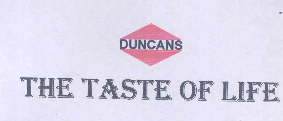 Duncans, The Taste Of Life Device mark 1618355 Trademark