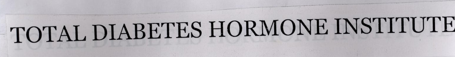 Total Diabetes Hormone Institute Device mark 1781263 Trademark