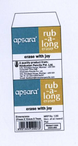 Apsara Rub -a-long Device mark 1962097 Trademark