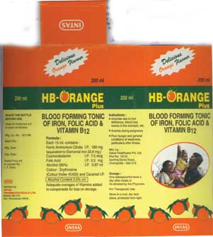 Hb-orange Plus [device Of Orange, Label] Device mark 1409954 Trademark