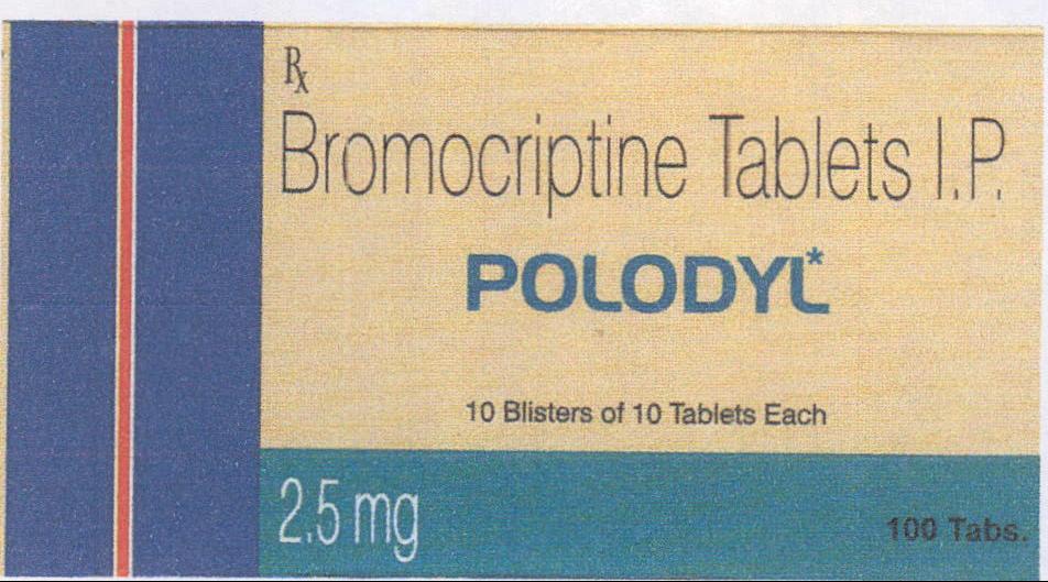 Bromocriptine Tablets I.p. Polodyl* Device mark 2066344 Trademark