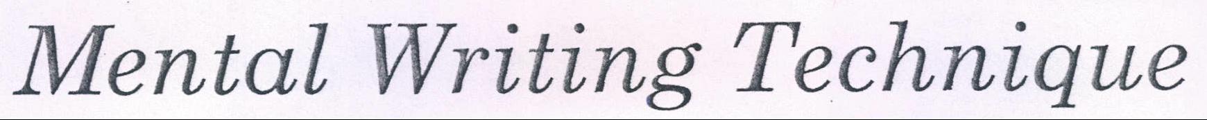 Mental Writing Technique Device mark 2004059 Trademark