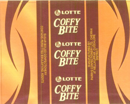 Lotte Coffy Bite (label) Device mark 1364710 Trademark