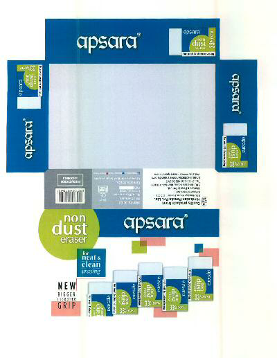 Apsara Non Dust Eraser For Neat & Clean Erasing Device mark 2826681 Trademark