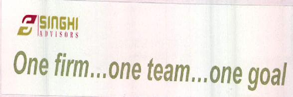 Singhi Advisors One Firm...one Team...one Goal Device mark 2354799 Trademark