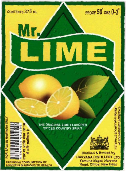 Mr. Lime (logo) Device mark 2167865 Trademark