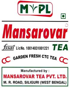 Mansarovar Tea, Mpl, Device Of Tea Leaves Device mark 2928191 Trademark