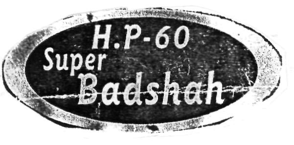 H.p-60 Super Badshah (device) Device mark 2305119 Trademark