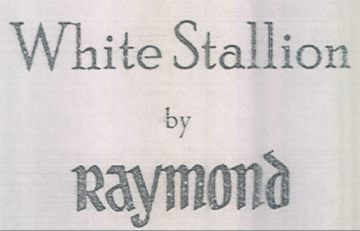 White Stallion By Raymond (label) Device mark 1233587 Trademark