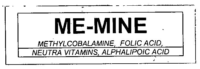 Me-mine (lable). Device mark 1389507 Trademark
