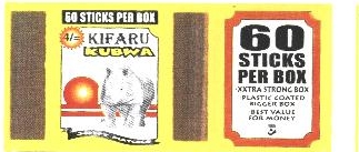 60 Sticks Per Box Kifaru Kubwa Device mark 1989305 Trademark
