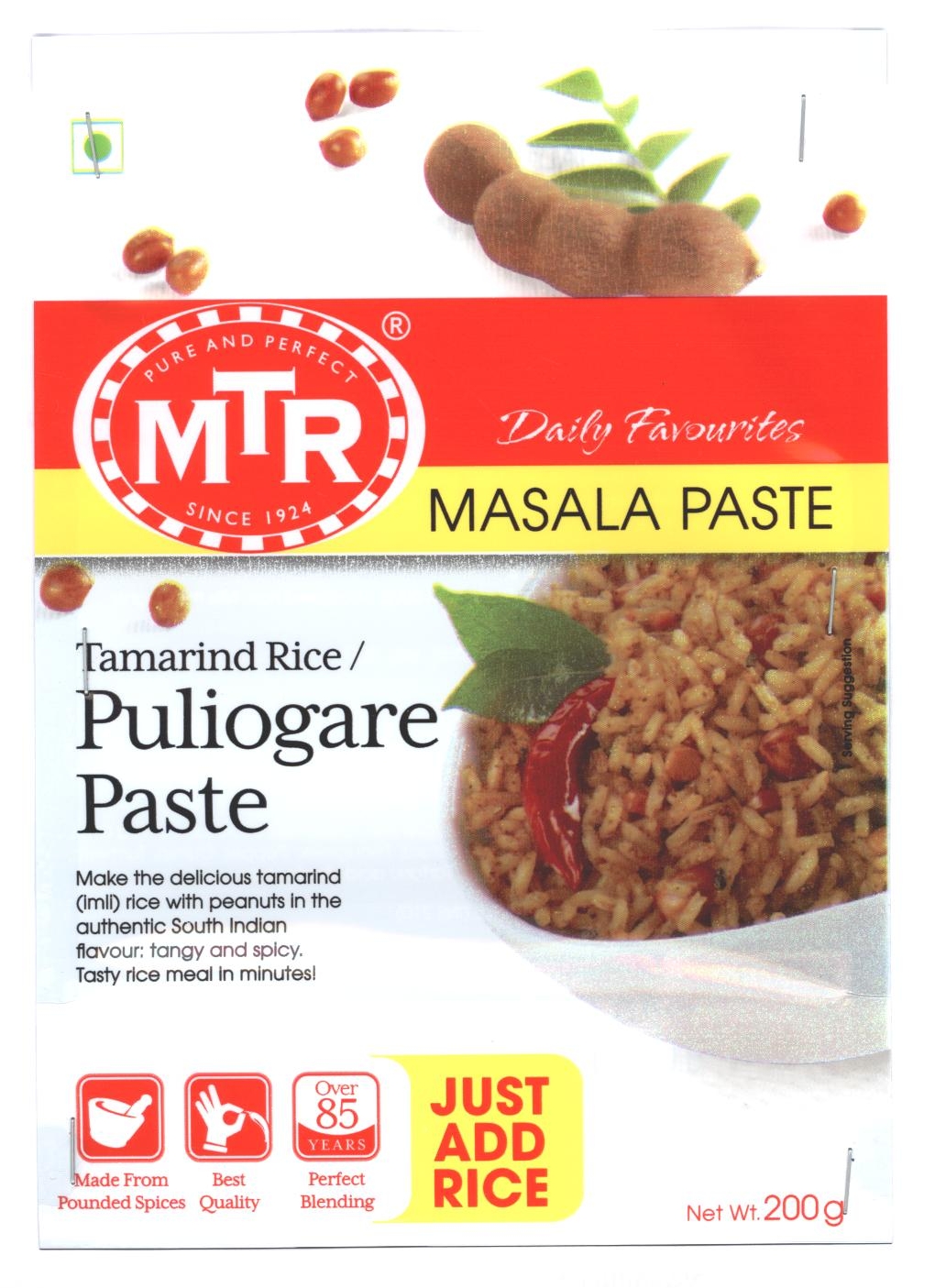 Mtr Daily Favourites Masala Paste Tamarind Rice / Puliogare Powder Device mark 2321135 Trademark