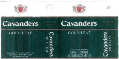 Cavanders Gold Leaf Device mark 1038905 Trademark