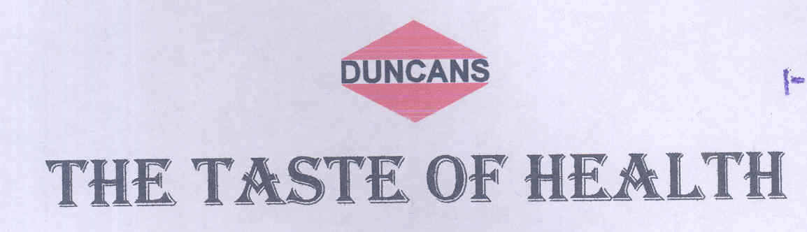 Duncans, Geometrical Device, The Taste Of Health Device mark 1618359 Trademark