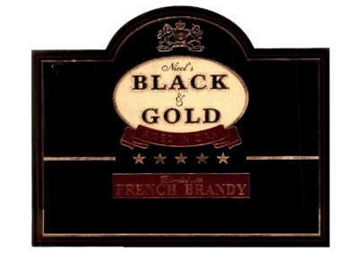 Black & Gold With Label Device mark 1473838 Trademark