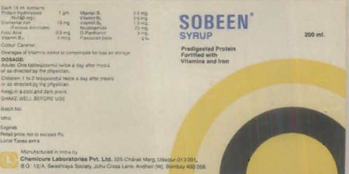Sobeen Syrup Device mark 742055 Trademark
