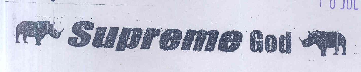 Supreme God Device mark 1708821 Trademark