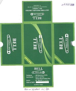 Bell, Safety Pins Device mark 1814255 Trademark