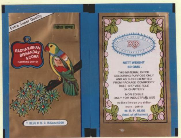 Tota Brand Radha Kishan Bishandas & Corp. (device Of Bird) Device mark 1013869 Trademark