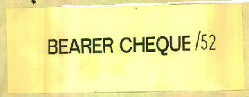 Bearer Cheque/52 Device mark 457365 Trademark