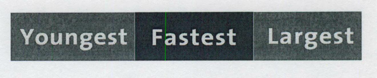 Youngest Fastest Largest (label) Device mark 1448791 Trademark