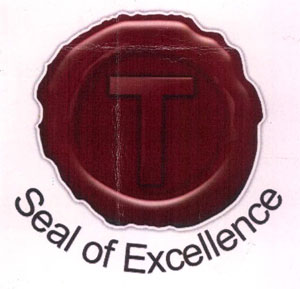 T Logo With Word Seal Of Excellence Device mark 2278445 Trademark
