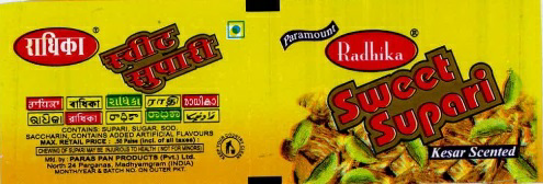 Sweet Supari ( Label ) ( Dev.) Device mark 1702107 Trademark