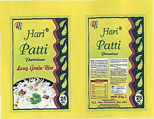 Hari Patti (lable) Device mark 2187687 Trademark