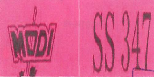 Modi Ss 347(label) Device mark 2168978 Trademark