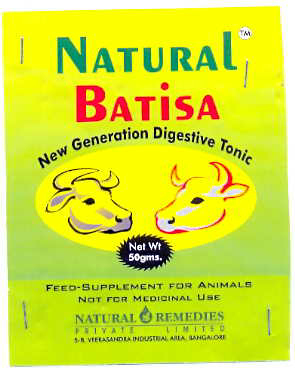 Natural Batisa, New Generation Digestive Tonic Dev: Two Cows Head Device mark 1282472 Trademark
