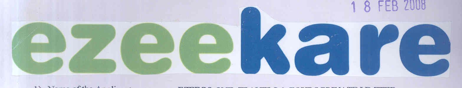 Ezeekare (label) Device mark 1654777 Trademark
