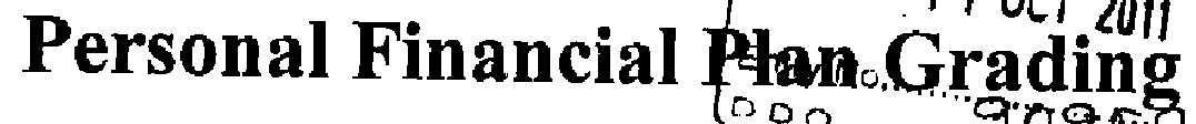 Personal Financial Plan Grading Device mark 2218010 Trademark