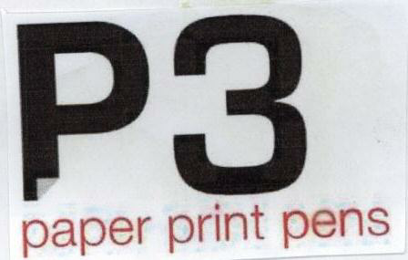P 3 Paper Print Pens With Label Device mark 1682341 Trademark