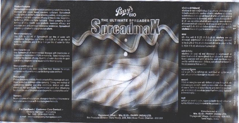 Parry's Bio The Ultimate Spreader Spreadmax Device mark 2073281 Trademark