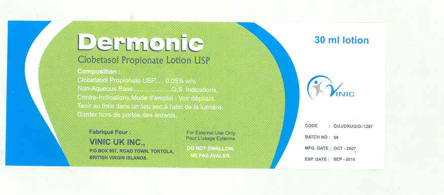 Dermonic (label) Device mark 1615337 Trademark