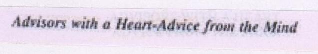 Advisors With A Heart-advice From The Mind (label) Device mark 1687155 Trademark