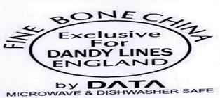 Fine Bone China Exclusive For Dandy Lines England By Data Device mark 2517558 Trademark